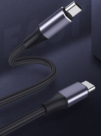 Coverzs Coverzs 100W USB-C braided ladegerät - 2m (Schwarz)