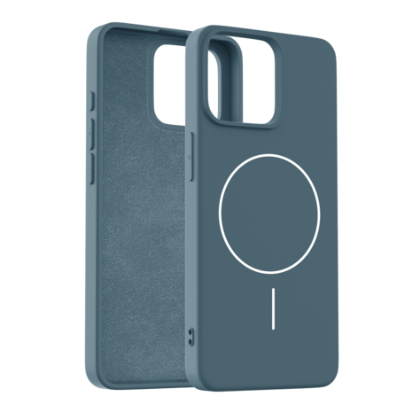 Coverzs Coverzs iPhone 14 Pro Max MagSafe Silikonhülle 'Slim' (Dunkelblau)