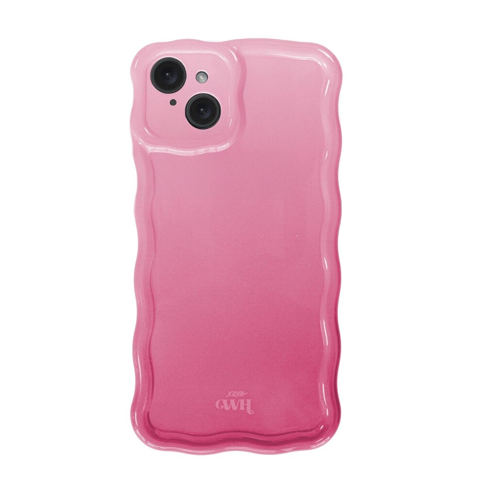 xoxo Wildhearts xoxo Wildhearts Glossy Wavy Case Pink Sorbet - iPhone 15 Hülle