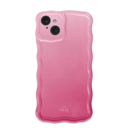 xoxo Wildhearts xoxo Wildhearts Glossy Wavy Case Pink Sorbet - iPhone 15 Hülle