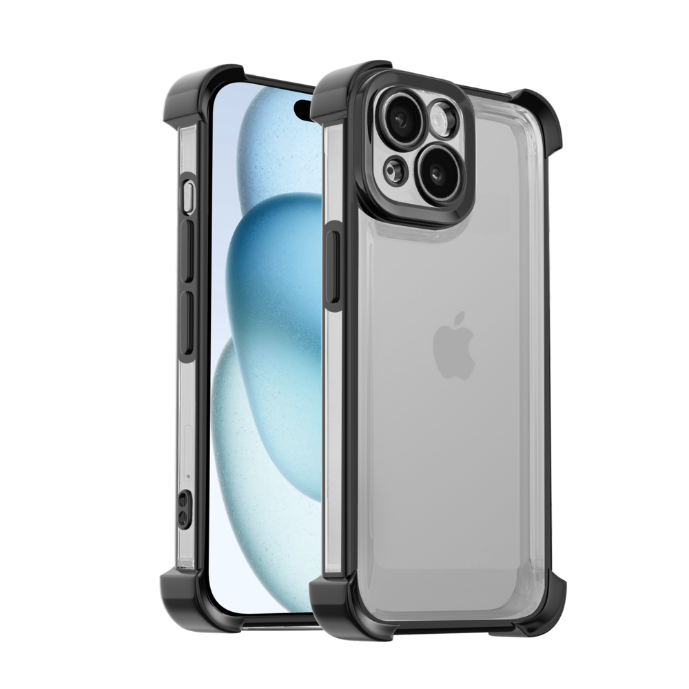 Ceezs Ceezs iPhone 15 TPU Shockcase mit Kameraschutz (Schwarz)