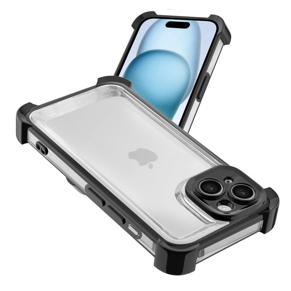 Ceezs Ceezs iPhone 15 TPU Shockcase mit Kameraschutz (Schwarz)