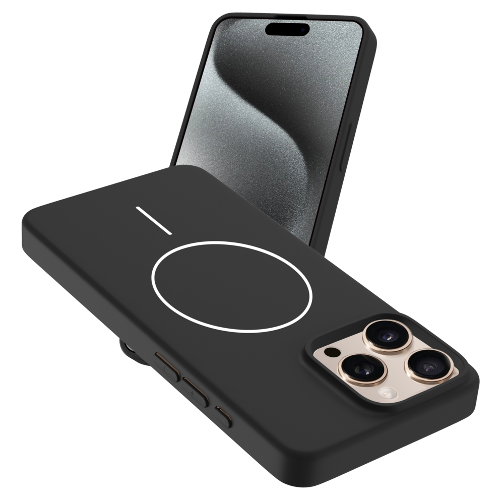 Coverzs Coverzs iPhone 15 Pro MagSafe Silikonhülle 'Slim' (Schwarz) Coverzs Coverzs iPhone 15 Pro MagSafe Silikonhülle 'Slim' (Schwarz)