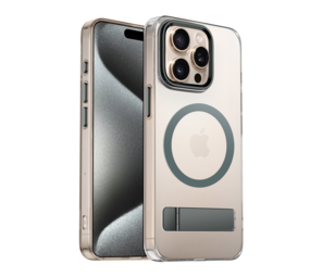 Coverzs iPhone 15 Pro Max MagSafe Hardcase mit Ständer (Grau) Coverzs iPhone 15 Pro Max MagSafe Hardcase mit Ständer (Grau)