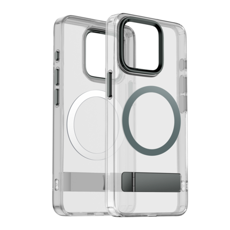 Coverzs Coverzs iPhone 15 Pro Max MagSafe Hardcase mit Ständer (Grau) Coverzs Coverzs iPhone 15 Pro Max MagSafe Hardcase mit Ständer (Grau)