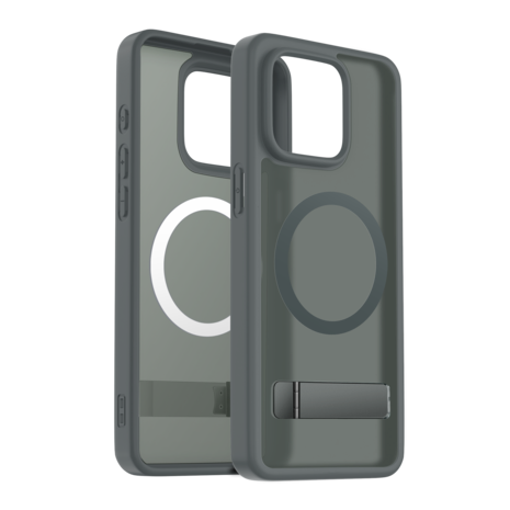 Coverzs Coverzs iPhone 15 Pro Max matte MagSafe Hülle mit Ständer (Grau) Coverzs Coverzs iPhone 15 Pro Max matte MagSafe Hülle mit Ständer (Grau)