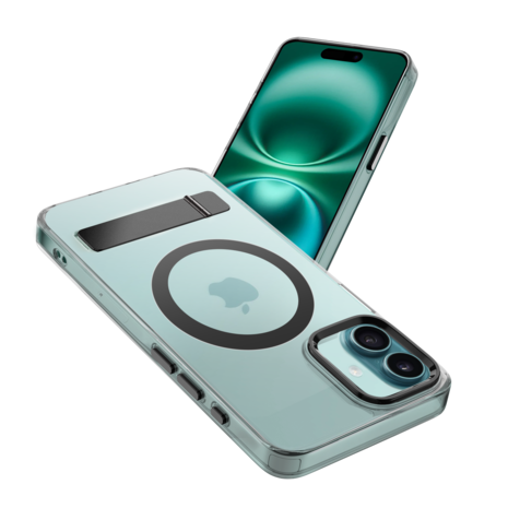 Coverzs Coverzs iPhone 16 MagSafe Hardcase mit Ständer (Schwarz)