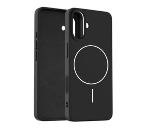 Coverzs iPhone 16 MagSafe Silikonhülle 'Slim' (Schwarz)