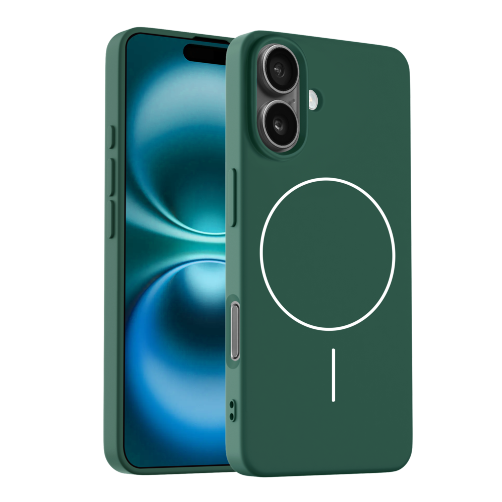 Coverzs Coverzs iPhone 16 Plus MagSafe Silikonhülle 'Slim' (Grün) Coverzs Coverzs iPhone 16 Plus MagSafe Silikonhülle 'Slim' (Grün)