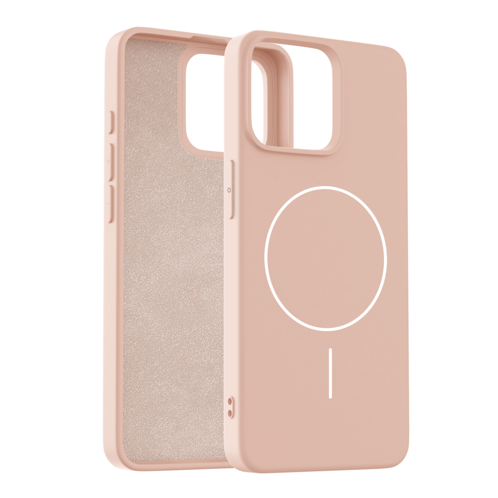 Coverzs Coverzs iPhone 16 Pro MagSafe Silikonhülle 'Slim' (Hellrosa)