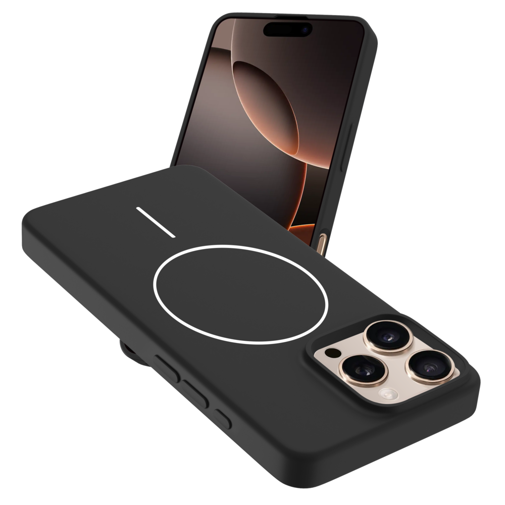Coverzs Coverzs iPhone 16 Pro MagSafe Silikonhülle 'Slim' (Schwarz) Coverzs Coverzs iPhone 16 Pro MagSafe Silikonhülle 'Slim' (Schwarz)