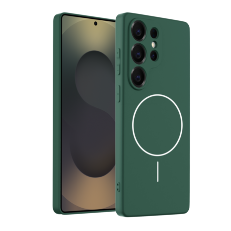 Coverzs Coverzs Samsung Galaxy S24 Ultra magSafe Silikonhülle 'Slim' (Dunkelgrün) Coverzs Coverzs Samsung Galaxy S24 Ultra magSafe Silikonhülle 'Slim' (Dunkelgrün)