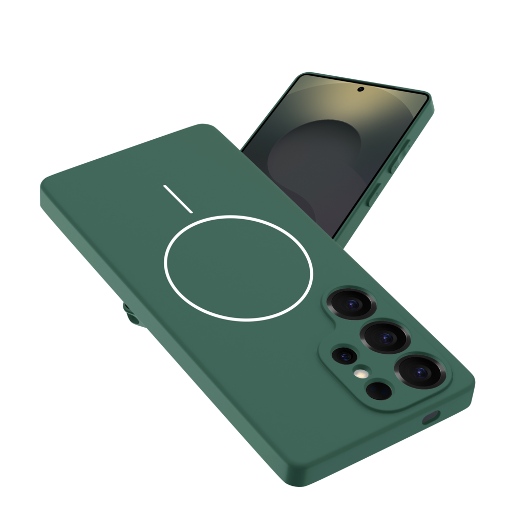 Coverzs Coverzs Samsung Galaxy S24 Ultra magSafe Silikonhülle 'Slim' (Dunkelgrün) Coverzs Coverzs Samsung Galaxy S24 Ultra magSafe Silikonhülle 'Slim' (Dunkelgrün)