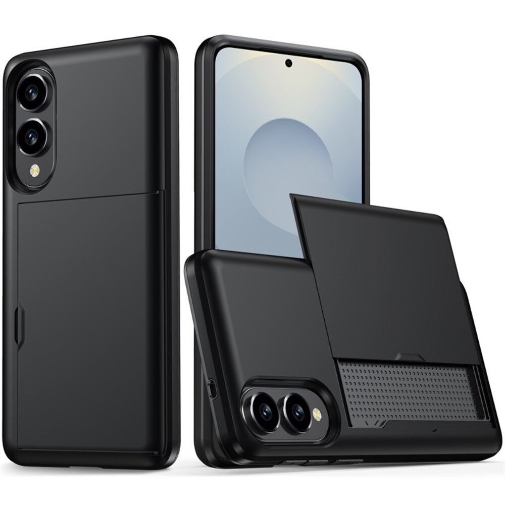 ShieldCase® ShieldCase Samsung Galaxy S25 Edge Kartenfach Hülle mit Schieb (Schwarz)