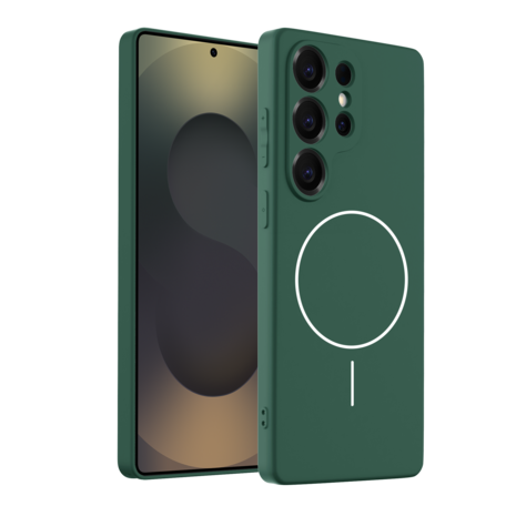 Coverzs Coverzs Samsung Galaxy S25 Ultra magSafe Silikonhülle 'Slim' (Dunkelgrün) Coverzs Coverzs Samsung Galaxy S25 Ultra magSafe Silikonhülle 'Slim' (Dunkelgrün)
