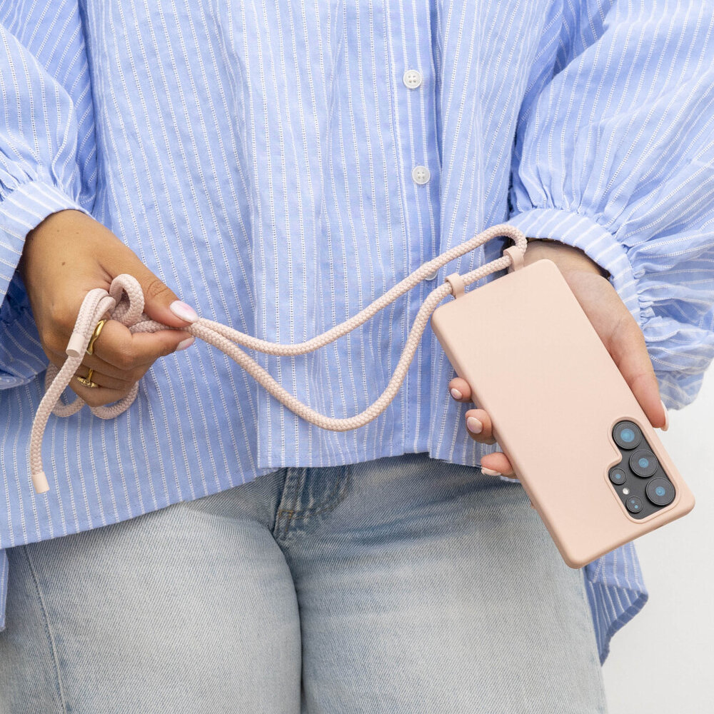 Coverzs Coverzs Samsung Galaxy S25 Ultra Silikonhülle mit Kord (Rosa) Coverzs Coverzs Samsung Galaxy S25 Ultra Silikonhülle mit Kord (Rosa)