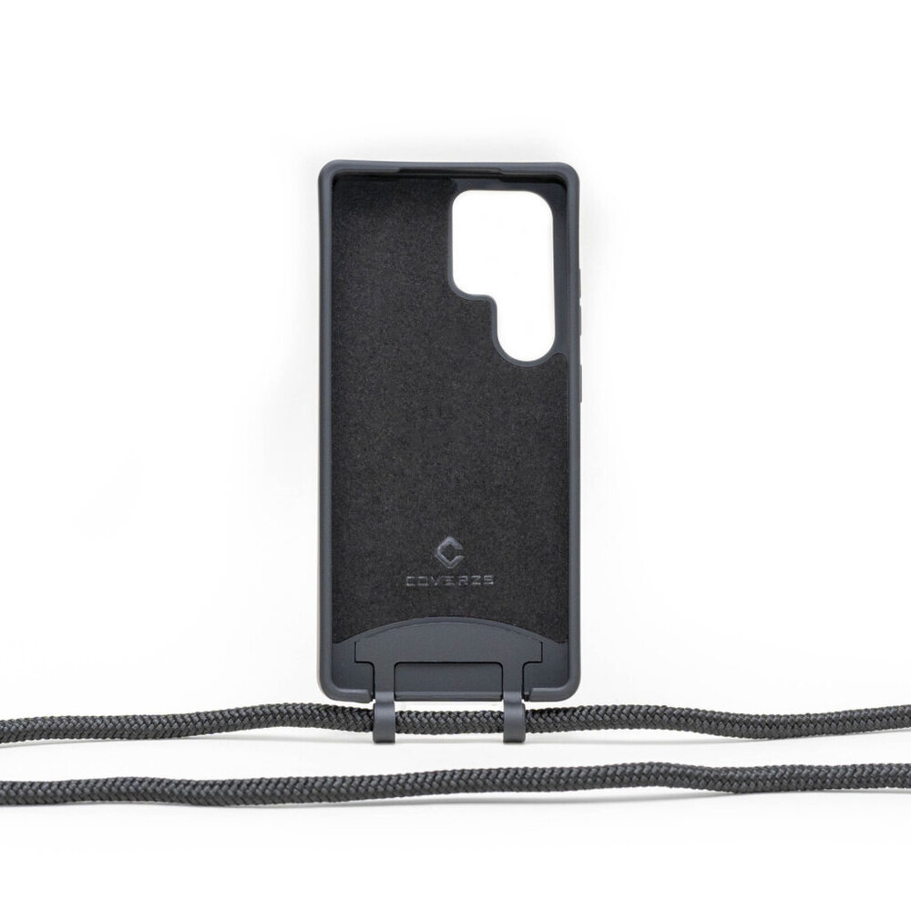 Coverzs Coverzs Samsung Galaxy S25 Ultra Silikonhülle mit Kord (Schwarz) Coverzs Coverzs Samsung Galaxy S25 Ultra Silikonhülle mit Kord (Schwarz)