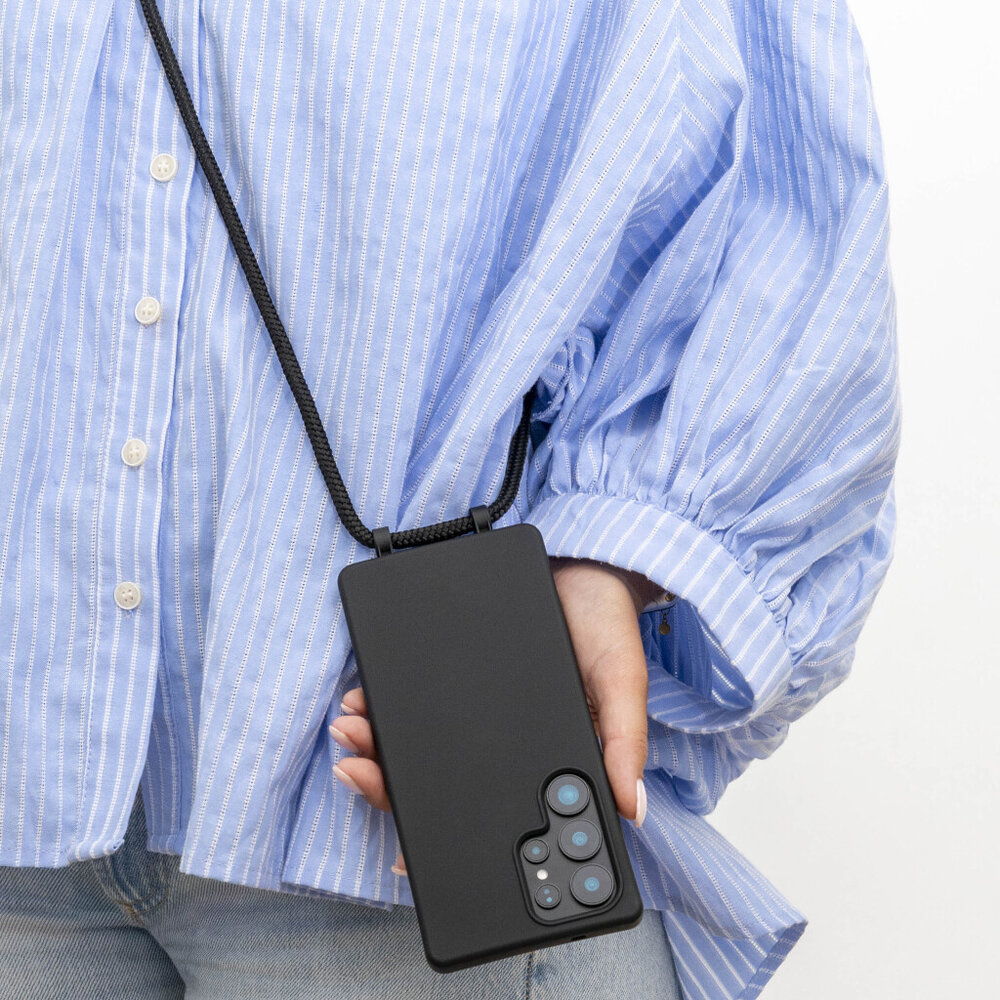 Coverzs Coverzs Samsung Galaxy S25 Ultra Silikonhülle mit Kord (Schwarz) Coverzs Coverzs Samsung Galaxy S25 Ultra Silikonhülle mit Kord (Schwarz)