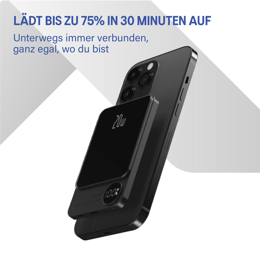 Coverzs Coverzs 20W MagSafe Solid 5.000 mAh Powerbank (Schwarz)