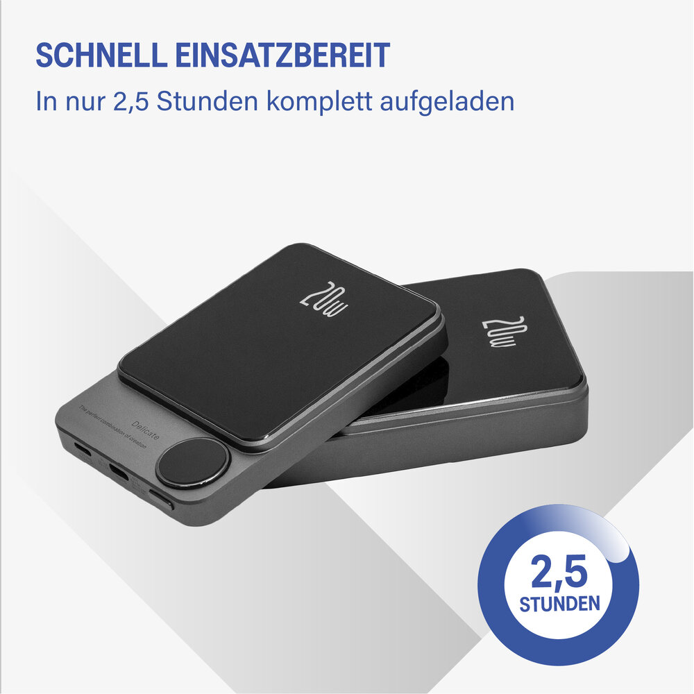 Coverzs Coverzs 20W MagSafe Solid 5.000 mAh Powerbank (Schwarz)