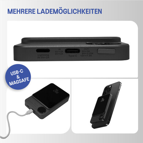 Coverzs Coverzs 20W MagSafe Solid 5.000 mAh Powerbank (Schwarz)