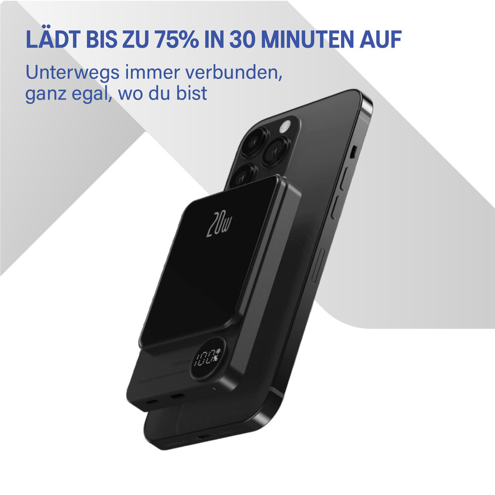 Coverzs Coverzs 20W MagSafe Solid 10.000 mAh Powerbank (Schwarz)