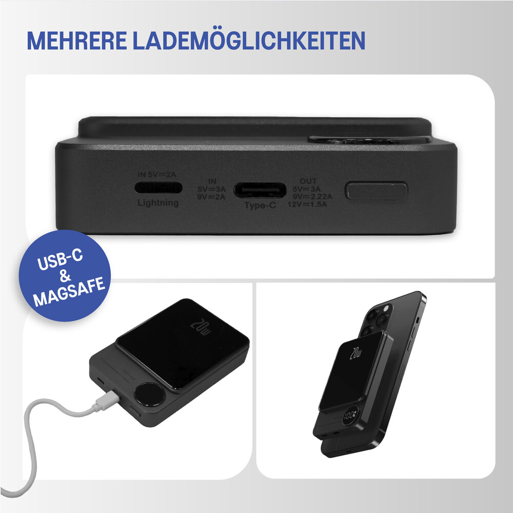 Coverzs Coverzs 20W MagSafe Solid 10.000 mAh Powerbank (Schwarz)