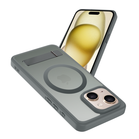 Coverzs Coverzs iPhone 15 matte MagSafe Hülle mit Standard (Grau) Coverzs Coverzs iPhone 15 matte MagSafe Hülle mit Standard (Grau)