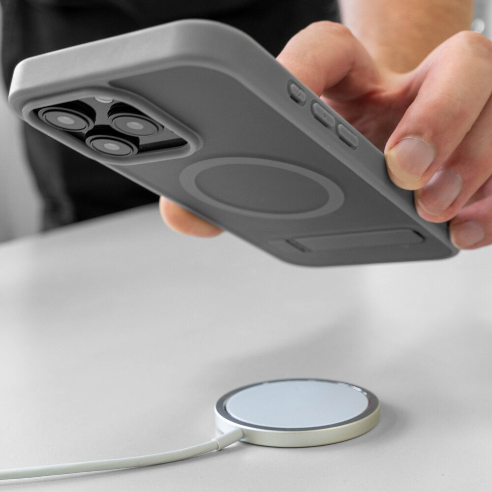 Coverzs Coverzs iPhone 15 matte MagSafe Hülle mit Standard (Grau) Coverzs Coverzs iPhone 15 matte MagSafe Hülle mit Standard (Grau)