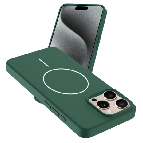 Coverzs Coverzs iPhone 15 Pro Max MagSafe Silikonhülle 'slim' (Grün) Coverzs Coverzs iPhone 15 Pro Max MagSafe Silikonhülle 'slim' (Grün)