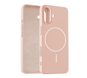 Coverzs iPhone 16 Plus MagSafe Silikonhülle 'slim' (Hellrosa)