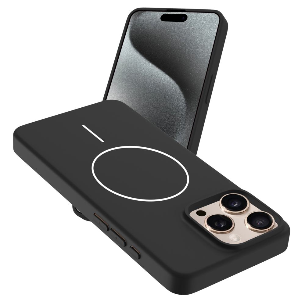 Coverzs Coverzs iPhone 15 Pro Max MagSafe Silikonhülle 'slim' (Schwarz) Coverzs Coverzs iPhone 15 Pro Max MagSafe Silikonhülle 'slim' (Schwarz)