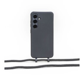 Coverzs Samsung Galaxy S25 Plus Silikonhülle mit Kord (Schwarz)