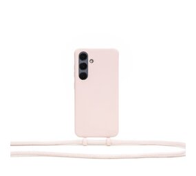 Coverzs Samsung Galaxy S25 Plus Silikonhülle mit Kord (Rosa)