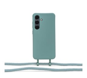 Coverzs Samsung Galaxy S25 Silikonhülle mit Kord (Dunkelgrün)