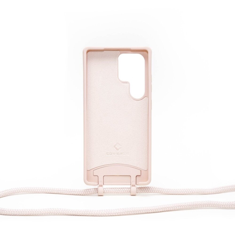Coverzs Coverzs Samsung Galaxy S25 Ultra Silikonhülle mit Kord (Rosa) Coverzs Coverzs Samsung Galaxy S25 Ultra Silikonhülle mit Kord (Rosa)