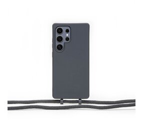 Coverzs Samsung Galaxy S25 Ultra Silikonhülle mit Kord (Schwarz)