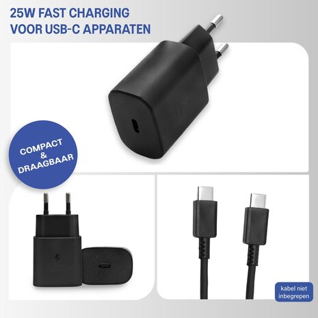 Coverzs Coverzs 25W USB-C Fast charging adapter (Schwarz) Coverzs Coverzs 25W USB-C Fast charging adapter (Schwarz)