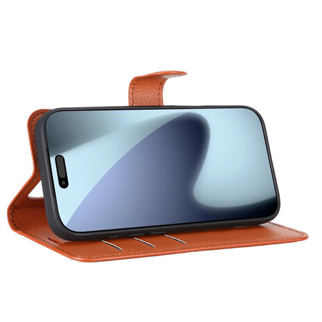 ShieldCase® ShieldCase iPhone 17 Pro Bookcase (Braun) ShieldCase® ShieldCase iPhone 17 Pro Bookcase (Braun)