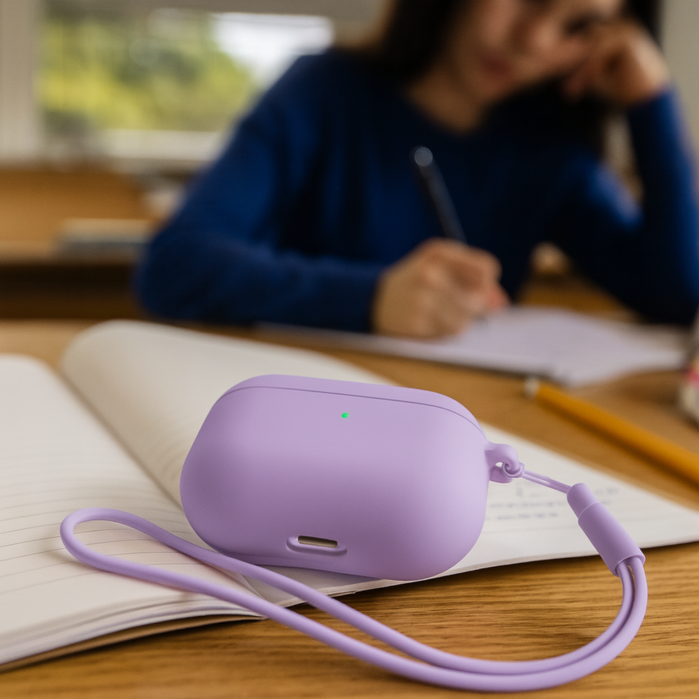 ShieldCase® ShieldCase Airpods Pro 3 Silikonhülle mit Kord (paars)