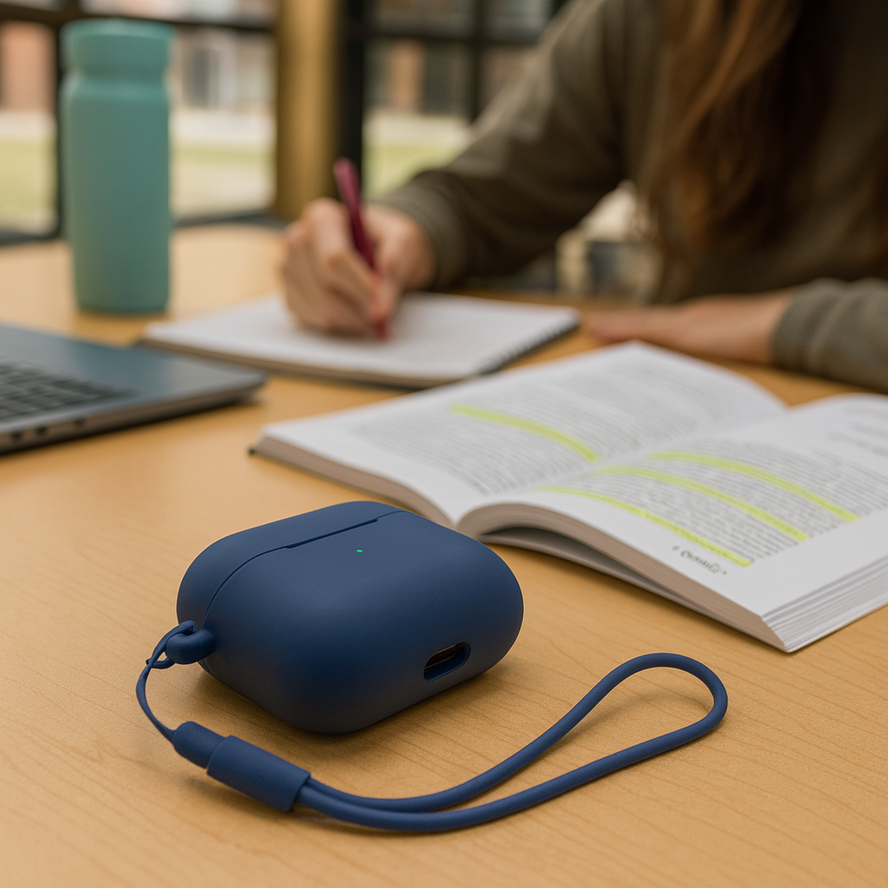 ShieldCase® ShieldCase Airpods Pro 3 silicone mit koordje (Dunkelblau)