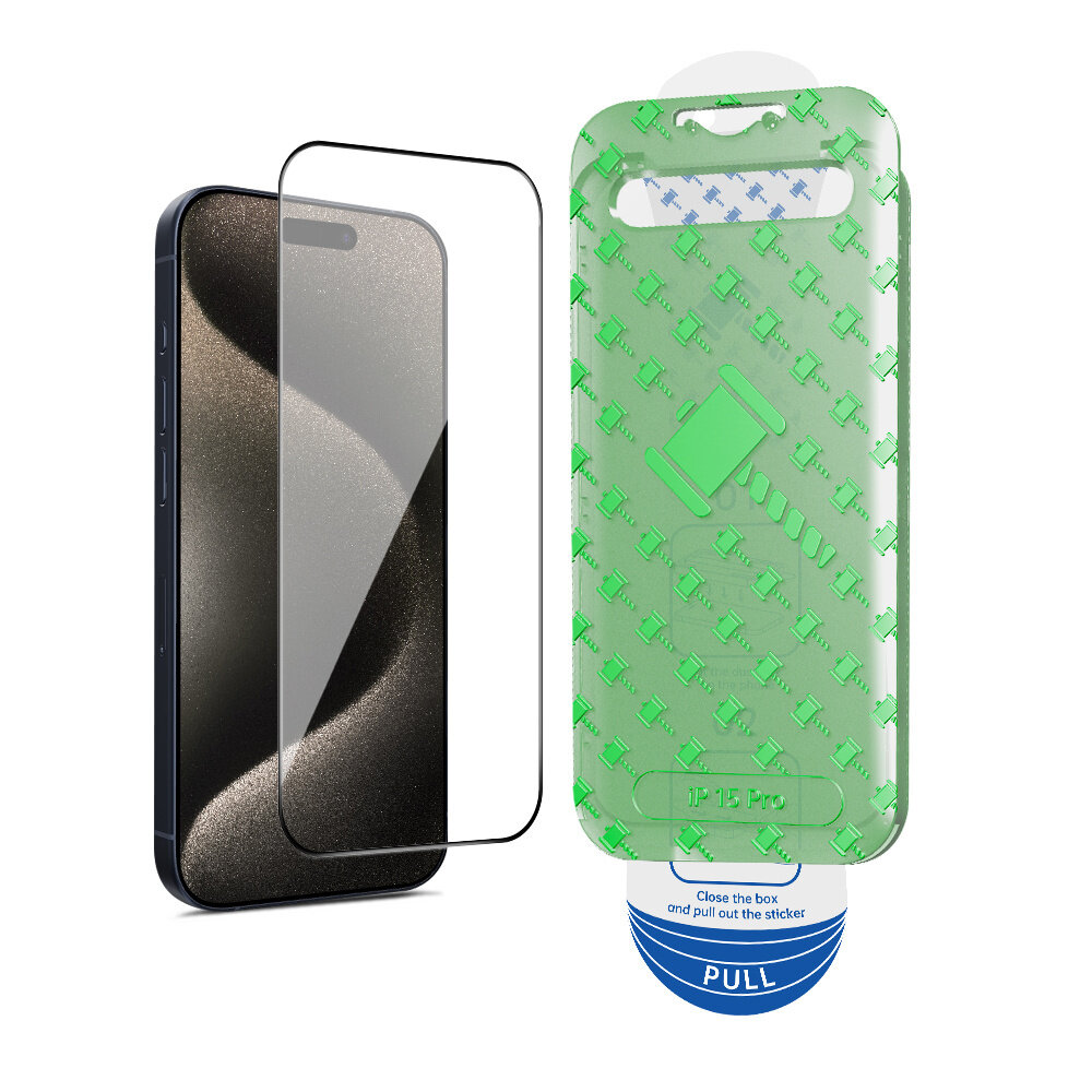 Coverzs Coverzs iPhone 15 Pro Displayschutz aus gehärtetem Glas mit Rahmen (2-Pack)