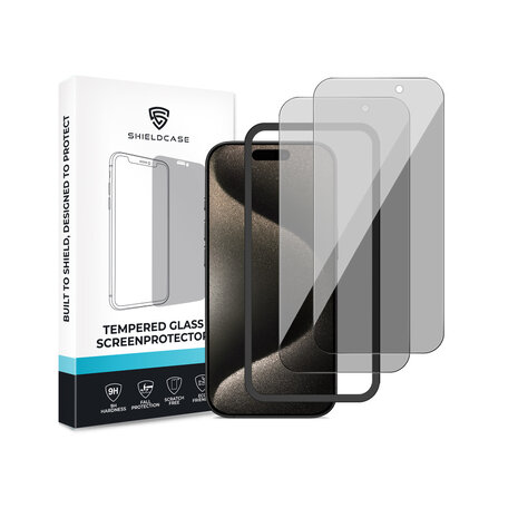 ShieldCase® ShieldCase iPhone 15 Pro Privacy Tempered Glass Basic Displayschutz (2-Pack) ShieldCase® ShieldCase iPhone 15 Pro Privacy Tempered Glass Basic Displayschutz (2-Pack)