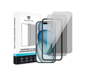 ShieldCase® iPhone 15 Plus Privacy Tempered Glass Basic Displayschutz (2-Pack)