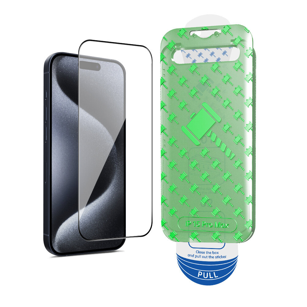 Coverzs Coverzs iPhone 15 Pro Max Displayschutz aus gehärtetem Glas mit Rahmen (2-Pack) Coverzs Coverzs iPhone 15 Pro Max Displayschutz aus gehärtetem Glas mit Rahmen (2-Pack)