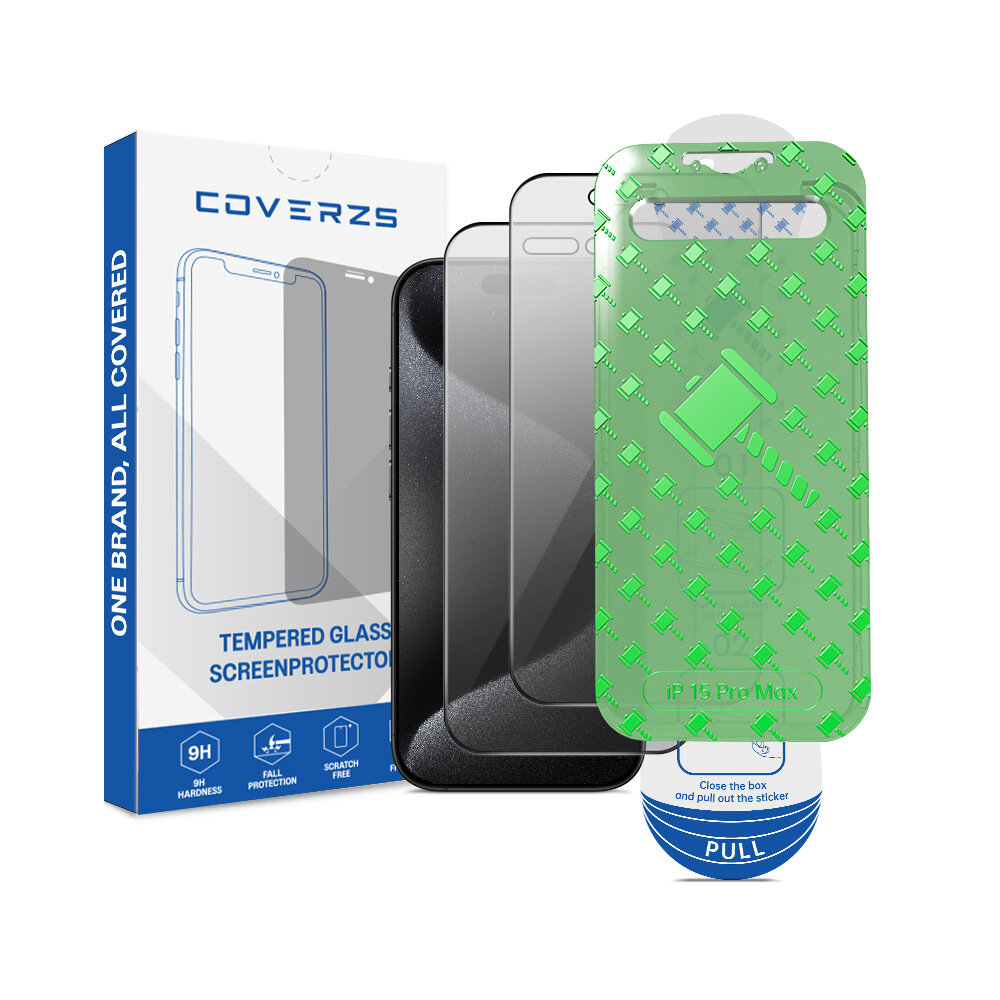 Coverzs Coverzs iPhone 15 Pro Max Privacy Displayschutz aus gehärtetem Glas mit Rahmen (2-Pack)