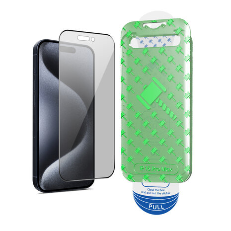 Coverzs Coverzs iPhone 15 Pro Max Privacy Displayschutz aus gehärtetem Glas mit Rahmen (2-Pack)