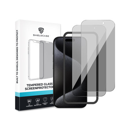 ShieldCase® ShieldCase iPhone 15 Pro Max Privacy Tempered Glass Basic Displayschutz (2-Pack)