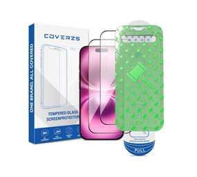 Coverzs iPhone 16 Displayschutz aus gehärtetem Glas mit Rahmen (2-Pack)