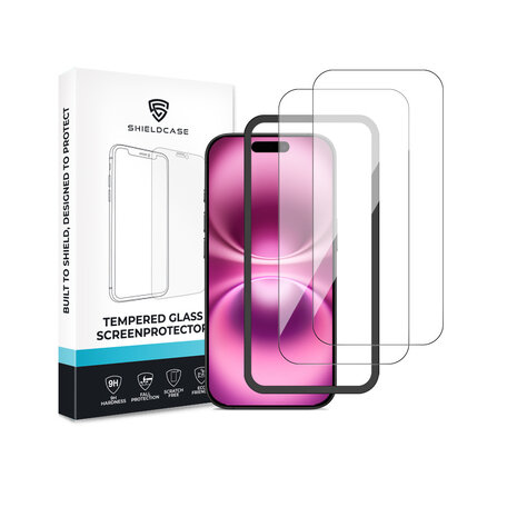 ShieldCase® ShieldCase iPhone 16 Tempered Glass Basic Displayschutz (2-Pack) ShieldCase® ShieldCase iPhone 16 Tempered Glass Basic Displayschutz (2-Pack)